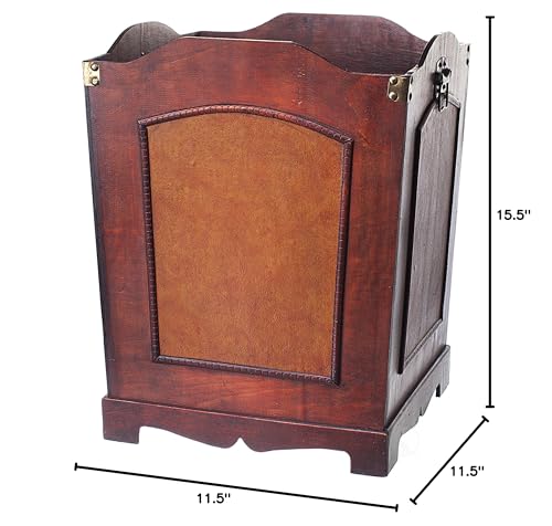 Vintiquewise(TM) Antique Wooden Waste Can/Bin with Handle
