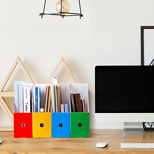 Thenshop 24 Pcs Magazine File Holders Classic Colorful – Kraft Cardboard Desk Organizers