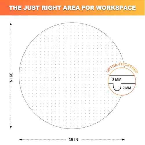 Thickened Chair Mat for Carpet- Low Pile Carpet Protector for Office Computer Desk Chair. Heavy Duty Desk Chair Mat for Carpeted Floors. Clear. (Round, 39x39 in)