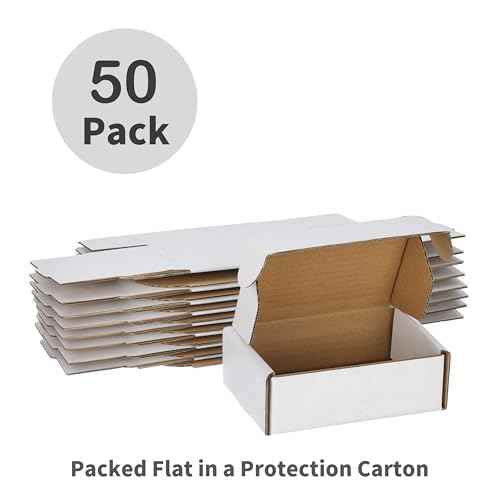 50 Pack 6x4x2 inches Small Shipping Boxes, Kraft Corrugated Cardboard Boxes for Mailing Packing, White