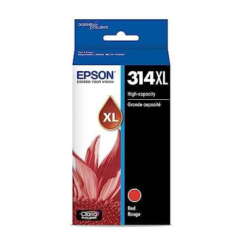 EPSON 314 Claria Photo HD Ink High Capacity Red Cartridge (T314XL820-S) Works with Expression Photo XP-15000