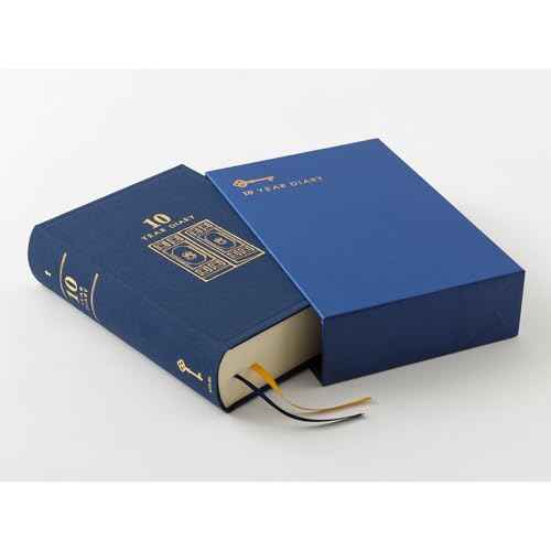 DESIGNPHIL Midori 12397006 Diary, 10 Years Consecutive Door, Navy Blue