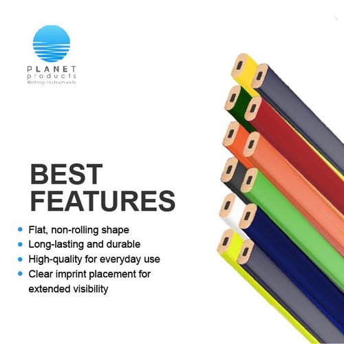 Planet Products Writing Instruments Custom Imprinted Carpenter Pencils – Personalized Flat Wood Pencils for Construction, Promotional Giveaways, Builders (Black,180 Count (Pack of 1)