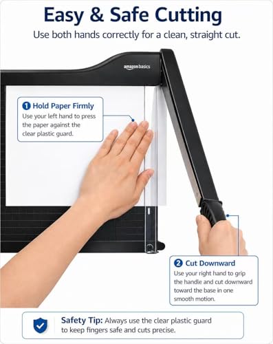 Amazon Basics 12-Inch Heavy-Duty Guillotine Paper Cutter with Safety Lock
