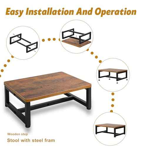 2 Pcs One Step Stool with Non-Slip Surface and Non-Slip Foot Pad Design for Adults and Seniors,Suitable for Use at Stairwells, Bedrooms, Kitchens, Bathrooms