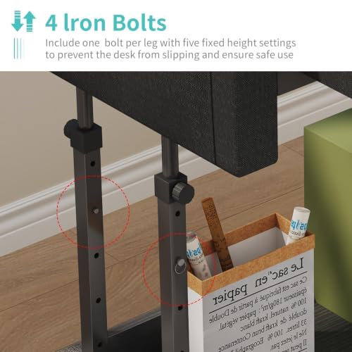 WINAZ 31.5" Black Adjustable Rolling Standing Desk with Drawers - Mobile Workspace