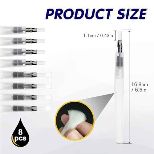 Pencil Style Envelope Sealer Moistener - Set of 8, Letter Sealer Envelope & Stamp Moisteners with Fine Nylon Brush Head Mailing Moistener Wetter Roller for Office or Classroom Use