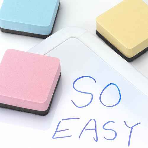Tamaki 12 Pack Dry Erasers for White Board Magnetic Whiteboard Eraser, Whiteboard Erasers for Kids Classroom, Square Pastel Color