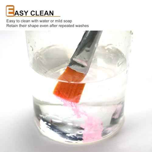 1/2 inch Flat Paint Brushes for Acrylic Painting,40-Pack Small Paint Brushes Bulk with Wooden Handle for Acrylic, Watercolor, Oil, Crafts, Face Body Art