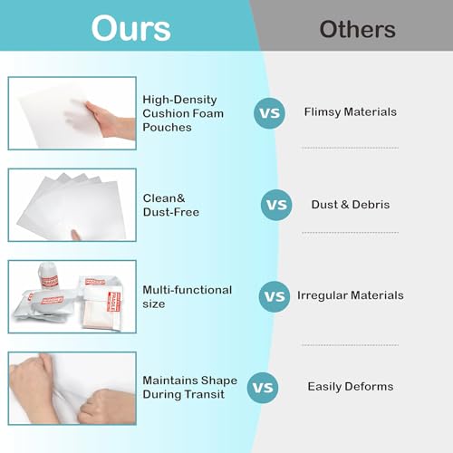 UEIVEDOS 320PCS Foam Packing Pouches & Sheets Set for Moving & Shipping