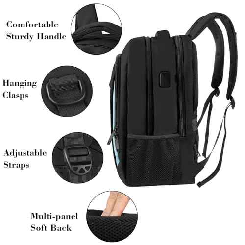 MATEIN Travel Laptop Backpack for Men, Business Anti Theft Slim Sturdy Laptops Backpack with USB Charging Port, Water Resistant College Computer Bag Gift for Women Fits 15.6 Inch Notebook