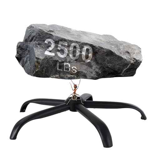 Frassie Office Chair Base Replacement with Wheels, Heavy Duty 2500LBS Metal Stool Chair Base, 28 inch Universal Desk Chair Base Replacement Part (Black)