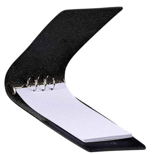 JAY-PEE NYPD Memo Book Note Pad Cover NYC Regulation Style Memo Binder with 3 Heavy Metal Rings. Includes 1 Large Size Note Pad 4" x 8 1/2" Made of Full Grain Black Leather