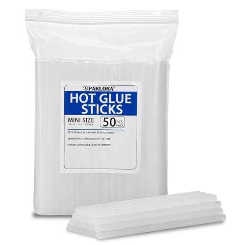 Hot Glue Sticks, Mini Size, 6" Long x .27" Diameter, 50 Count, Clear, for Kids Adults DIY Art Craft Gluing Repairing Sealing Festival Home Decoration