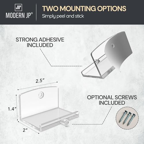 Modern JP Clear Vinyl Wall Mount 8-Pack for Albums & Records - Easy Install