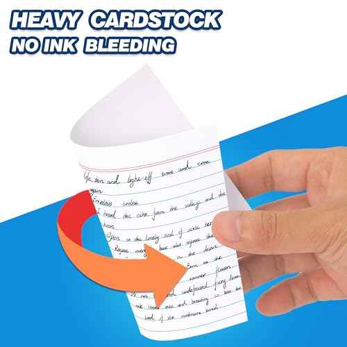 Chell Ruled Index Cards 4x6 Inch Heavyweight, 100 Count, Ruled Front and Blank Back, 65 lb. Cover Weight, White
