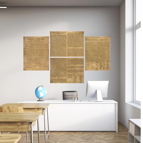 American Founding documents Laminated 3 pack EXTRA LARGE: US Constitution, Declaration of Independence and Bill of Rights reproduction NOW with BIGGER clearer Letters Young N Refined