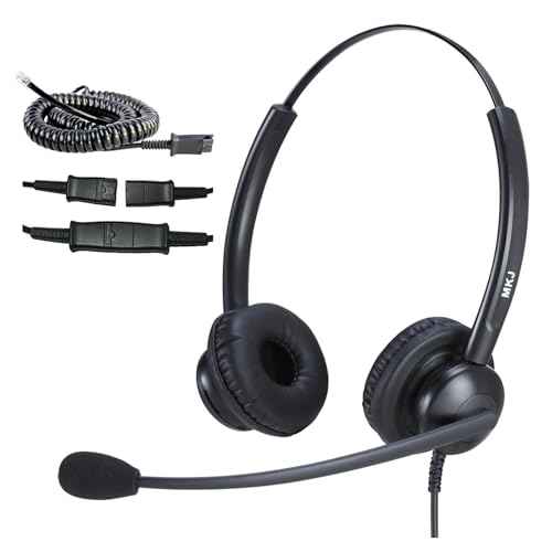 MKJ Noise Cancelling Cisco Headset with Microphone Dual Ear Wired Call Center Headphones for Office Phone Cisco CP-7821 7841 7861 8841 7942G 7931G 7940 7945G 7961 7962G 7965 7970G 7975G 8811 9951