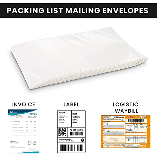 Pack of 100 Waterproof Clear Shipping Label Sleeves 7.5x5.5 Inches with Peel & Seal - Ideal for Invoices & Packaging
