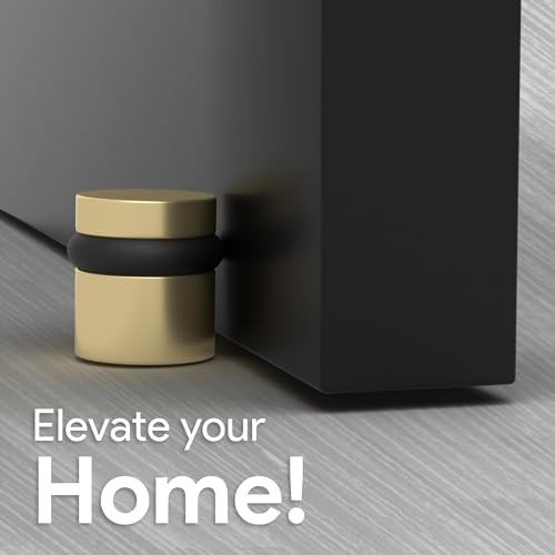 Floor Door Stop Heavy Duty Solid Brass Satin Brass 1.5in x 1in Diameter - 1 Pack
