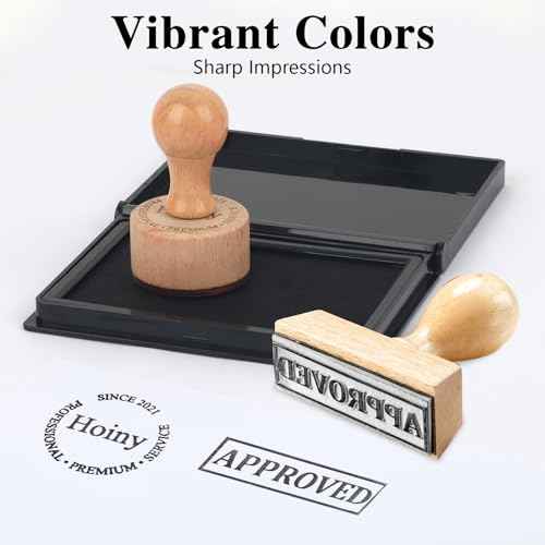 Black Stamp Pad, 4 x 2.5 Inch Premium Quality Ink Pad for Stamps, All-Purpose Felt Pad for Office and Crafting, Works with Rubber and Clear Stamps