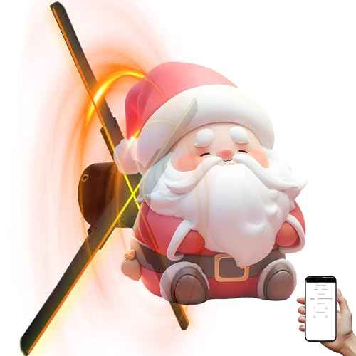 3D Hologram Fan, 45cm (17.7 In) 4-Blade HD LED Spinning Holographic Projector Display, Transparent Compact for Retail Advertising and Home Decor