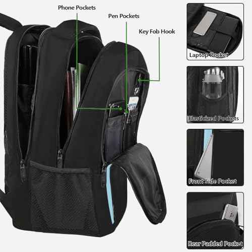 MATEIN Travel Laptop Backpack for Men, Business Anti Theft Slim Sturdy Laptops Backpack with USB Charging Port, Water Resistant College Computer Bag Gift for Women Fits 15.6 Inch Notebook