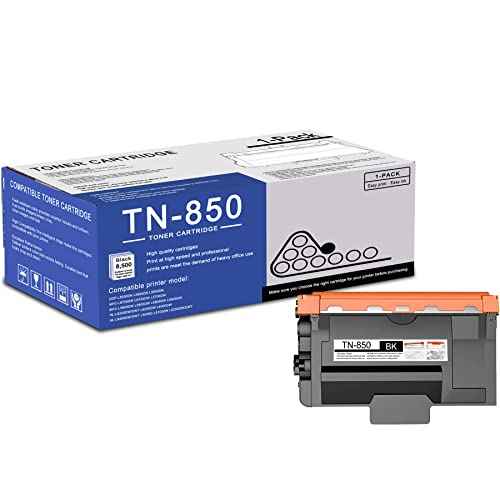 1 Pack TN850 TN-850 High Yield Black Toner Cartridge Compatible TN850 Replacement for Brother DCP-L5500DN L5600DN MFC-L6700DW L6750DW L5700DW L5800DW L5900DW L6800DW HL-L6200DW/DWT L6250DW Printer
