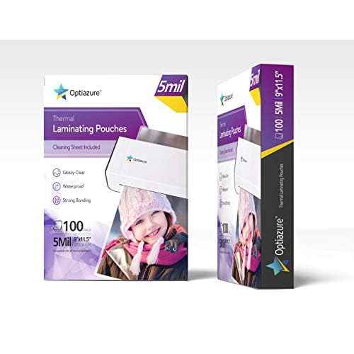 Thermal Laminating Pouches 9"x11.5" Inches, 5mil 100Pack, Clear, Letter Size