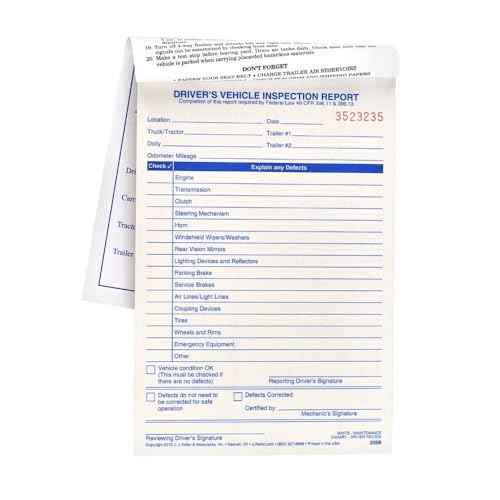 Simplified Driver's Vehicle Inspection Report 10-pk. - Book Format with 31 Sets, 2-Ply Carbonless, 5.5" x 8.125", Meet FMCSR Requirements, J. J. Keller & Associates, Inc.