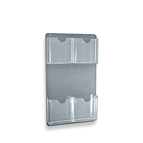 Azar Displays 252063 9.5" W x 16" H Four Pocket Wall Mount Brochure Holder (2 Pack)