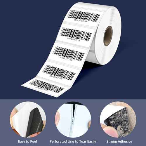 L LIKED 2" x 1" Direct Thermal Labels, Permanent Adhesive Barcode Adress Labels & Compatible with Rollo, Zebra and Other Desktop Printers (12 Rolls, 15600 Labels)