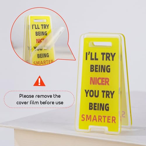 Funny Sticky Note Holder Clips - 6 Pack Desk Sign for Office, Coworker Gifts