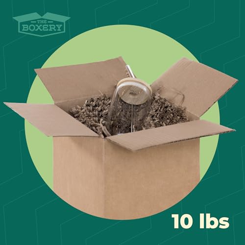 The Boxery 10lb Kraft Crinkle Cut Paper Shred Filler for Shipping &
