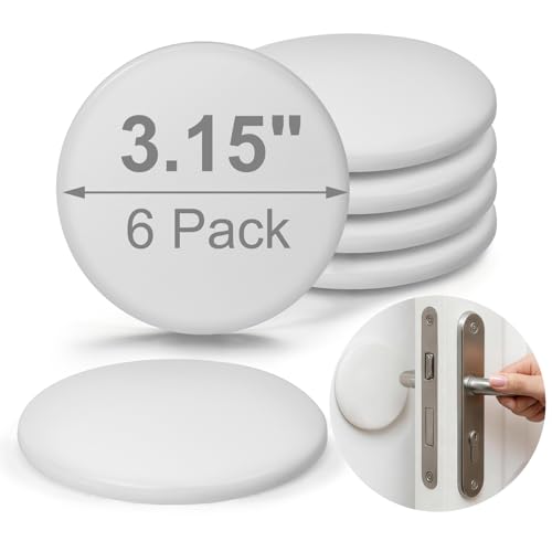 ZUOYGD White Door Stoppers 3.15" Self-Adhesive Wall Protectors, 6 Pack