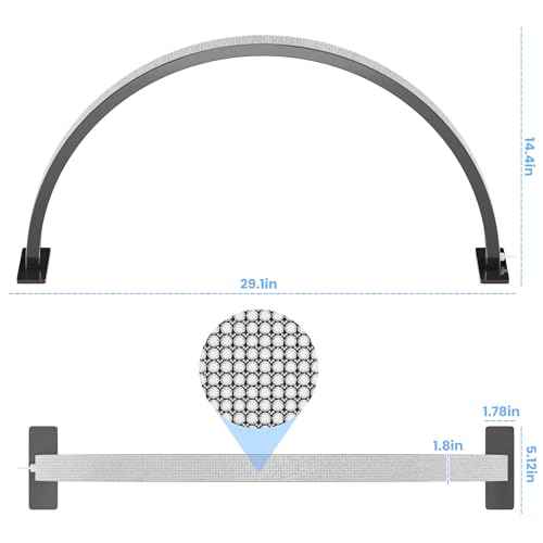 Large Half Moon Light for Nail Desk, 30" 48W Professionals Led Light, Desk Lamp for Lash Eyelash Extension,Makeup Desk lamp,Color Temperature 2700K-6000K, Salon&Home(Black Diamond)