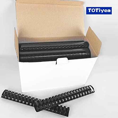 TOTiyea 50 Pack 19 Ring Plastic Binding Combs, 2 Inch Diameter, 450 Sheet Capacity, Letter Size, Black Comb Binding Spines