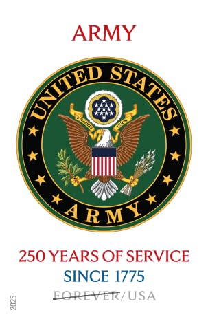 U.S. Army 250th Anniversary Forever Postage Stamps Sheet of 20 - Collectible USPS First-Class Mail