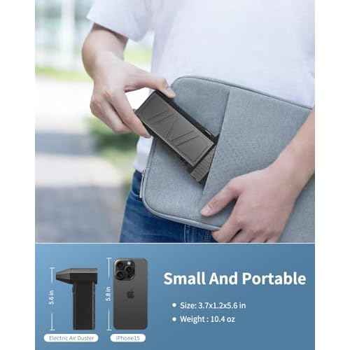 Compressed Air Duster - 130000RPM High-Speed Electric Air Duster, 3 Gear Adjustable Mini Jet Dry Blower, Rechargeable Cordless for Computer Keyboard, PC, Car, Home, and Outdoors Cleaning