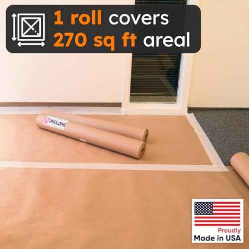 18" x 60 Yards (180 feet) Masking Paper Roll (Pack of 4) - Made in USA General Purpose Kraft Masking Paper for Painting - Painters¡¯ Protection from Splatter and Overspray