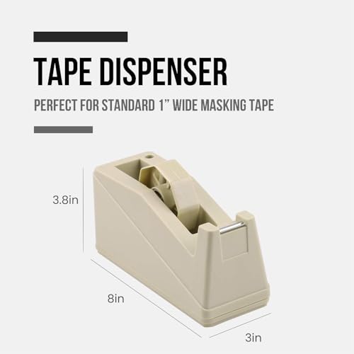 Lichamp Desktop Tape Dispenser with 3in Core – 8 x 3 x 3.8 in, Non-Skid Base