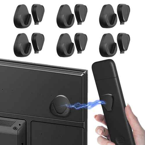 JUMEIHUI 6 Pack Magnetic Remote Control Holder Wall Mount,Convenient and Stylish TV Remote Organizer for Home Office School Supply Storage,No Drilling, Strong Magnet (Black)