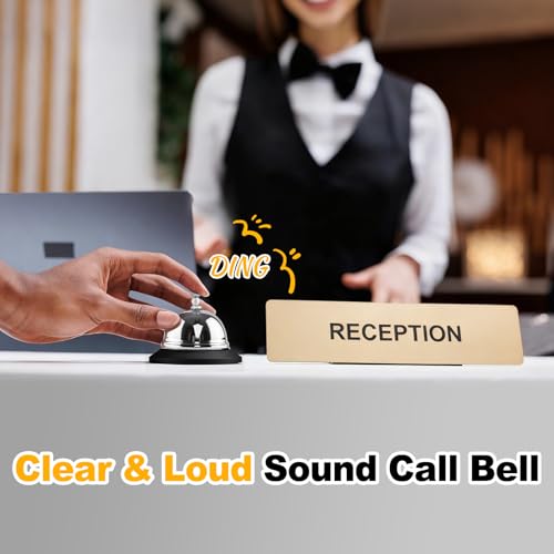 Service Desk Call Bell 3.3 Inch 2 Pack Loud Metal Reception Bell
