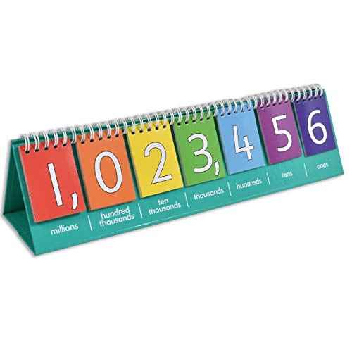 edxeducation Student Place Value Flip Chart | Millions | Double-Sided with Whole Numbers and Decimals | Practice Counting