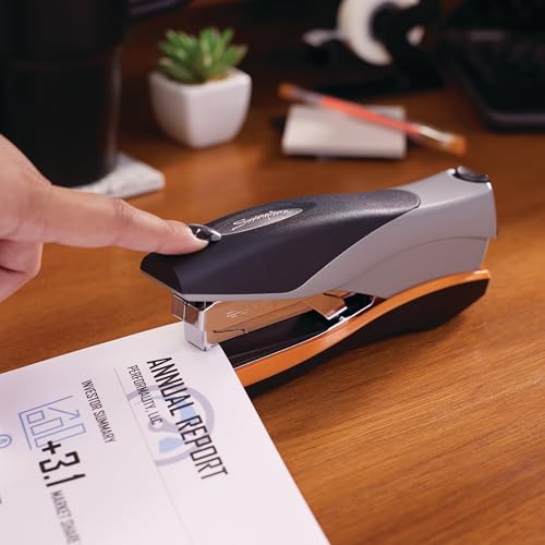 Swingline Optima 40 Sheet Capacity Stapler Pack of 1 - Jam-Free, Reduced Effort, Soft Grip, Metal, Orange & Gray