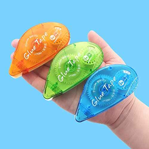 Tamaki 6 Pack Double Sided Tape Roller, Adhesive Scrapbooking Glue, Dispenser Runner for Crafts and Arts Projects, Photo Adhesive for Scrapbooking