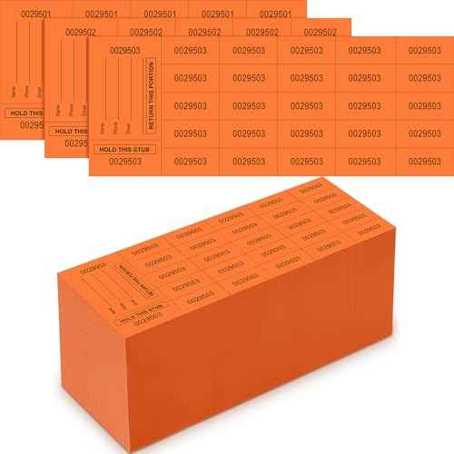 Kosiz 1000 Sheet 25 Bid Raffle Tickets Chinese Auction Tickets Sheets Auction Fundraiser Ticket Numbered with Name and Phone Number Per Sheet Raffle Tags for Bidding (Orange)