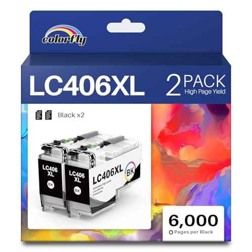 LC406XL Black Ink Cartridges Compatible for Brother LC406XL LC406 Black Ink Cartridges use with Brother MFC-J4335DW MFC-J5855DW MFC-J5855DW MFC-J6955DW MFC-J4335DW MFC-J5855DW Printer