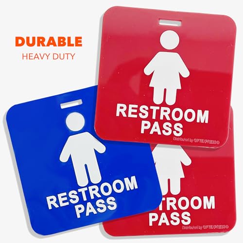 12 Pack School Bathroom Pass Lanyards for Boys & Girls Classroom Use