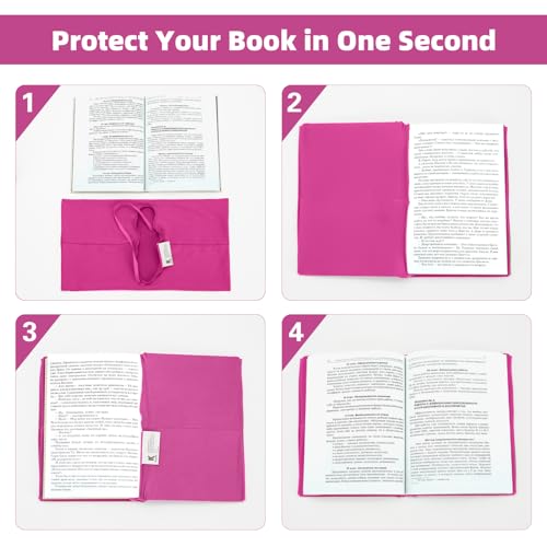 KICNIC Jumbo Book Covers 7 Pack 9x11 Inch Stretchable Book Sox in 7 Colors